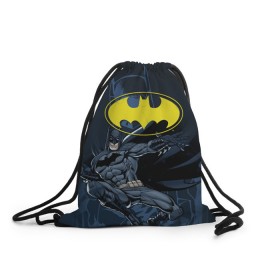 Рюкзак-мешок 3D с принтом Batman , 100% полиэстер | плотность ткани — 200 г/м2, размер — 35 х 45 см; лямки — толстые шнурки, застежка на шнуровке, без карманов и подкладки | Тематика изображения на принте: bat man | batman | batman comics | caped crusader | comics | dark knight | бетмен | брюс уэйн | бэт мен | бэтмен | тёмный рыцарь