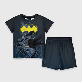 Детский костюм с шортами 3D с принтом Batman ,  |  | Тематика изображения на принте: bat man | batman | batman comics | caped crusader | comics | dark knight | бетмен | брюс уэйн | бэт мен | бэтмен | тёмный рыцарь