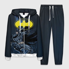 Мужской костюм 3D с принтом Batman , 100% полиэстер | Манжеты и пояс оформлены тканевой резинкой, двухслойный капюшон со шнурком для регулировки, карманы спереди | bat man | batman | batman comics | caped crusader | comics | dark knight | бетмен | брюс уэйн | бэт мен | бэтмен | тёмный рыцарь