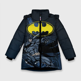 Зимняя куртка для девочек 3D с принтом Batman , ткань верха — 100% полиэстер; подклад — 100% полиэстер, утеплитель — 100% полиэстер. | длина ниже бедра, удлиненная спинка, воротник стойка и отстегивающийся капюшон. Есть боковые карманы с листочкой на кнопках, утяжки по низу изделия и внутренний карман на молнии. 

Предусмотрены светоотражающий принт на спинке, радужный светоотражающий элемент на пуллере молнии и на резинке для утяжки. | bat man | batman | batman comics | caped crusader | comics | dark knight | бетмен | брюс уэйн | бэт мен | бэтмен | тёмный рыцарь