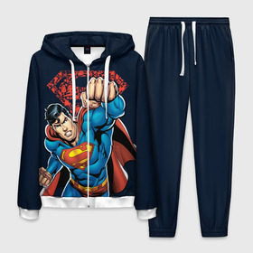Мужской костюм 3D с принтом Superman , 100% полиэстер | Манжеты и пояс оформлены тканевой резинкой, двухслойный капюшон со шнурком для регулировки, карманы спереди | clark kent | shtatjl | superman | кларк кент | супермен | супермэн