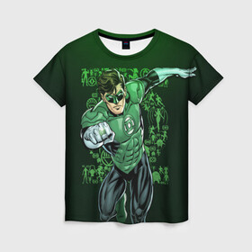 Женская футболка 3D с принтом Green Lantern , 100% полиэфир ( синтетическое хлопкоподобное полотно) | прямой крой, круглый вырез горловины, длина до линии бедер | dc | dc comics | green lantern | shtatjl | зеленый фонарь