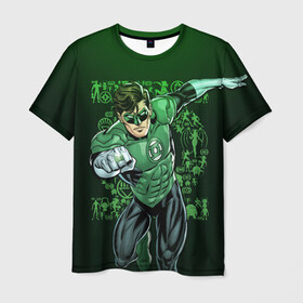 Мужская футболка 3D с принтом Green Lantern , 100% полиэфир | прямой крой, круглый вырез горловины, длина до линии бедер | dc | dc comics | green lantern | shtatjl | зеленый фонарь