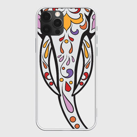 Чехол для iPhone 12 Pro Max с принтом Слон - сахарный череп , Силикон |  | Тематика изображения на принте: day of the dead | голова слона   сахарный череп | дня мертвых | мексиканский череп | розами | сердцем. дизайн для хэллоуина | украшенный цветами