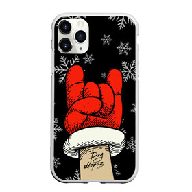 Чехол для iPhone 11 Pro матовый с принтом Рок Дед Мороз , Силикон |  | happy new year | santa | дед мороз | каникулы | мороз | новогодний свитер | новый год | оливье | праздник | рождество | санта клаус | свитер новогодний | снег | снегурочка | снежинки