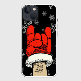 Чехол для iPhone 13 с принтом Рок Дед Мороз ,  |  | Тематика изображения на принте: happy new year | santa | дед мороз | каникулы | мороз | новогодний свитер | новый год | оливье | праздник | рождество | санта клаус | свитер новогодний | снег | снегурочка | снежинки