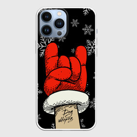 Чехол для iPhone 13 Pro Max с принтом Рок Дед Мороз ,  |  | Тематика изображения на принте: happy new year | santa | дед мороз | каникулы | мороз | новогодний свитер | новый год | оливье | праздник | рождество | санта клаус | свитер новогодний | снег | снегурочка | снежинки