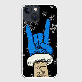 Чехол для iPhone 13 mini с принтом Рок Снегурочка ,  |  | happy new year | santa | дед мороз | каникулы | мороз | новогодний свитер | новый год | оливье | праздник | рождество | санта клаус | свитер новогодний | снег | снегурочка | снежинки