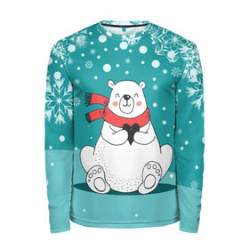 Мужской лонгслив 3D с принтом North bear , 100% полиэстер | длинные рукава, круглый вырез горловины, полуприлегающий силуэт | happy new year | santa | дед мороз | каникулы | мороз | новогодний свитер | новый год | оливье | праздник | рождество | санта клаус | свитер новогодний | снег | снегурочка | снежинки