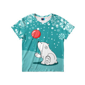 Детская футболка 3D с принтом North bear , 100% гипоаллергенный полиэфир | прямой крой, круглый вырез горловины, длина до линии бедер, чуть спущенное плечо, ткань немного тянется | happy new year | santa | дед мороз | каникулы | мороз | новогодний свитер | новый год | оливье | праздник | рождество | санта клаус | свитер новогодний | снег | снегурочка | снежинки