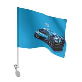 Флаг для автомобиля с принтом Bugatti , 100% полиэстер | Размер: 30*21 см | bugatti | car | italy | motorsport | prestige | автомобиль | автоспорт | бугатти | италия | престиж