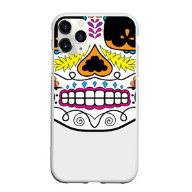 Чехол для iPhone 11 Pro матовый с принтом Мексиканский череп - Skull , Силикон |  | calavera | day of the dead | dia de los muertos | halloween | skull | sugar skull | готика | день мертвых | колдовство | мексиканский череп | мистика | подарок | сахарный череп | цветы | череп