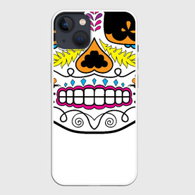 Чехол для iPhone 13 с принтом Мексиканский череп   Skull ,  |  | calavera | day of the dead | dia de los muertos | halloween | skull | sugar skull | готика | день мертвых | колдовство | мексиканский череп | мистика | подарок | сахарный череп | цветы | череп
