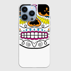 Чехол для iPhone 13 Pro с принтом Мексиканский череп   Skull ,  |  | calavera | day of the dead | dia de los muertos | halloween | skull | sugar skull | готика | день мертвых | колдовство | мексиканский череп | мистика | подарок | сахарный череп | цветы | череп