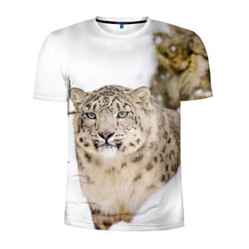 Мужская футболка 3D спортивная с принтом Ирбис , 100% полиэстер с улучшенными характеристиками | приталенный силуэт, круглая горловина, широкие плечи, сужается к линии бедра | snow leopard | барс | барсы | животное | животные | звери | зверь | зима | зимы | ирбис | киски | кот | коты | кошачьи | кошка | кошки | мохнатые | мохнатый | пятнистые | пятнистый | снег | снежный