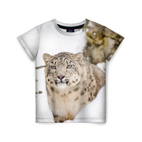 Детская футболка 3D с принтом Ирбис , 100% гипоаллергенный полиэфир | прямой крой, круглый вырез горловины, длина до линии бедер, чуть спущенное плечо, ткань немного тянется | snow leopard | барс | барсы | животное | животные | звери | зверь | зима | зимы | ирбис | киски | кот | коты | кошачьи | кошка | кошки | мохнатые | мохнатый | пятнистые | пятнистый | снег | снежный