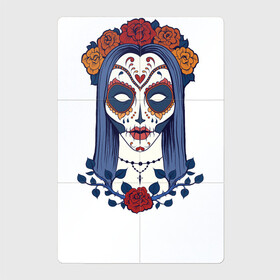 Магнитный плакат 2Х3 с принтом Мексиканский сахарный череп , Полимерный материал с магнитным слоем | 6 деталей размером 9*9 см | Тематика изображения на принте: day of the dead | dia de los muertos | gothic | halloween | skull | sugar skull | готика | день мертвых | женский череп | мексиканский череп | мистика | подарок | сахарный череп | хэллоуин