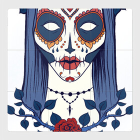 Магнитный плакат 3Х3 с принтом Мексиканский сахарный череп , Полимерный материал с магнитным слоем | 9 деталей размером 9*9 см | Тематика изображения на принте: day of the dead | dia de los muertos | gothic | halloween | skull | sugar skull | готика | день мертвых | женский череп | мексиканский череп | мистика | подарок | сахарный череп | хэллоуин