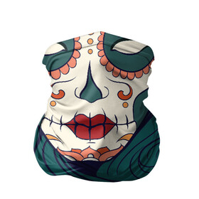 Бандана-труба 3D с принтом Мексиканский сахарный череп , 100% полиэстер, ткань с особыми свойствами — Activecool | плотность 150‒180 г/м2; хорошо тянется, но сохраняет форму | Тематика изображения на принте: day of the dead | dia de los muertos | gothic | halloween | skull | sugar skull | готика | день мертвых | женский череп | мексиканский череп | мистика | подарок | сахарный череп | хэллоуин
