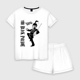 Женская пижама с шортиками хлопок с принтом The Black Parade , 100% хлопок | футболка прямого кроя, шорты свободные с широкой мягкой резинкой | black parade | killjoy | mcr | my chemical romance | килджой