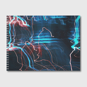 Альбом для рисования с принтом Freeze Light digital art , 100% бумага
 | матовая бумага, плотность 200 мг. | art | digital | freeze | light | абстракция | арт | искусство | линии | полосы | цифровое | цифровой