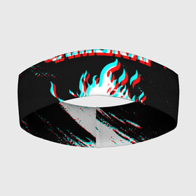 Повязка на голову 3D с принтом Samurai | Glitch. ,  |  | Тематика изображения на принте: cbp | cyberpunk 2077 | glitch | samurai | глитч | игра | киберпанк 2077 | самурай