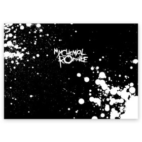 Поздравительная открытка с принтом My Chemical Romance , 100% бумага | плотность бумаги 280 г/м2, матовая, на обратной стороне линовка и место для марки
 | Тематика изображения на принте: gerard way | mcr | my chemical romance | альтернативный | группа | джерард уэй | май кемикал романс | мкр | мой химический роман | мхр | мцр | панк | поп | поппанк | рок | рэй торо