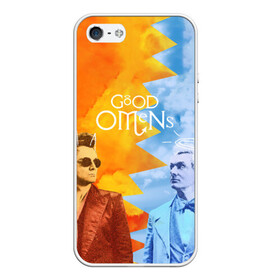 Чехол для iPhone 5/5S матовый с принтом Good Omens , Силикон | Область печати: задняя сторона чехла, без боковых панелей | aziraphale | crowley | david | demon | good | omens | pratchett | tennant | terry | азирафаэль | ангел | благие | демон | дэвид | знамения | кроули | майкл шин | пратчетт | теннант | терри