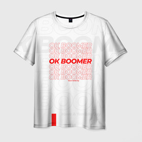 Мужская футболка 3D с принтом Ok boomer 3D , 100% полиэфир | прямой крой, круглый вырез горловины, длина до линии бедер | boomer | casual | ok | ok boomer | бумер | зумеры | ок | ок бумер | хорошо