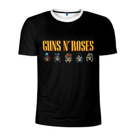 Мужская футболка 3D спортивная с принтом Guns n roses , 100% полиэстер с улучшенными характеристиками | приталенный силуэт, круглая горловина, широкие плечи, сужается к линии бедра | axl rose | geffen records | gnr | guns | rock | roses | slash | гансы | пистолеты | розы | рок | слеш | эксл роуз