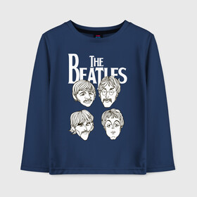 Детский лонгслив хлопок с принтом The Beatles team , 100% хлопок | круглый вырез горловины, полуприлегающий силуэт, длина до линии бедер | beatles | rock | the beatles | битлз | битлс | музыка | рок