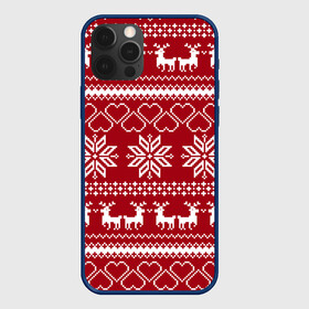 Чехол для iPhone 12 Pro Max с принтом Вязаный Свитер С Оленями , Силикон |  | 2020 | christmas | deer | merry | new year | santa | вязаная | вязаный олень | год | дед | мороз | новый год | олень | праздник | рождество | санта | узоры