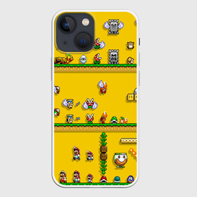 Чехол для iPhone 13 mini с принтом MARIO 2020 ,  |  | concept art | enemies | first level | fungus | game art | kirbys adventure | luigi’s mansion | mario | mario bros | minimalism | pixels | super mario | super mario 2 | марио