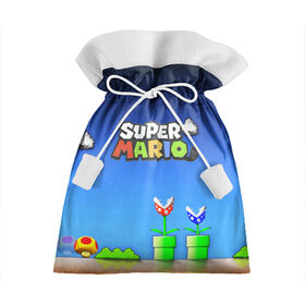 Подарочный 3D мешок с принтом Super Mario , 100% полиэстер | Размер: 29*39 см | Тематика изображения на принте: concept art | enemies | first level | fungus | game art | kirbys adventure | luigi’s mansion | mario | mario bros | minimalism | pixels | super mario | super mario 2 | марио