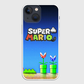 Чехол для iPhone 13 mini с принтом Super Mario ,  |  | concept art | enemies | first level | fungus | game art | kirbys adventure | luigi’s mansion | mario | mario bros | minimalism | pixels | super mario | super mario 2 | марио