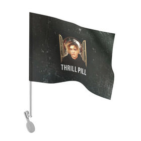 Флаг для автомобиля с принтом THRILL PILL - Грустная Песня , 100% полиэстер | Размер: 30*21 см | fuelle | logo | music | noir | pil | pill | rap | raper | symbol | thril | thrill | tril | trill | дамб | лого | музыка | пил | пилл | рэп | рэппер | сам | символ | трил | трилл | тхрил | тхрилл | фотографии | щит