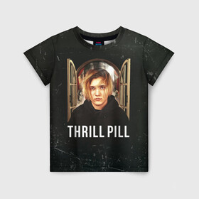 Детская футболка 3D с принтом THRILL PILL - Грустная Песня , 100% гипоаллергенный полиэфир | прямой крой, круглый вырез горловины, длина до линии бедер, чуть спущенное плечо, ткань немного тянется | fuelle | logo | music | noir | pil | pill | rap | raper | symbol | thril | thrill | tril | trill | дамб | лого | музыка | пил | пилл | рэп | рэппер | сам | символ | трил | трилл | тхрил | тхрилл | фотографии | щит