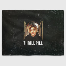 Плед 3D с принтом THRILL PILL - Грустная Песня , 100% полиэстер | закругленные углы, все края обработаны. Ткань не мнется и не растягивается | fuelle | logo | music | noir | pil | pill | rap | raper | symbol | thril | thrill | tril | trill | дамб | лого | музыка | пил | пилл | рэп | рэппер | сам | символ | трил | трилл | тхрил | тхрилл | фотографии | щит