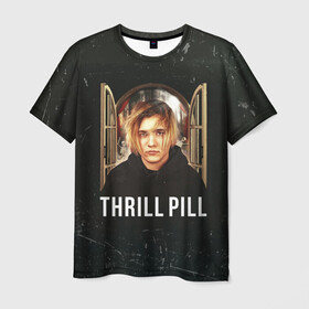 Мужская футболка 3D с принтом THRILL PILL - Грустная Песня , 100% полиэфир | прямой крой, круглый вырез горловины, длина до линии бедер | fuelle | logo | music | noir | pil | pill | rap | raper | symbol | thril | thrill | tril | trill | дамб | лого | музыка | пил | пилл | рэп | рэппер | сам | символ | трил | трилл | тхрил | тхрилл | фотографии | щит