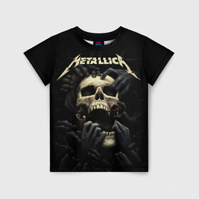 Детская футболка 3D с принтом Metallica , 100% гипоаллергенный полиэфир | прямой крой, круглый вырез горловины, длина до линии бедер, чуть спущенное плечо, ткань немного тянется | heavy metal | metal | metallica | гитара | группы | метал | металлика | музыка | рок | трэш метал | хєви метал