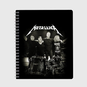 Тетрадь с принтом Metallica , 100% бумага | 48 листов, плотность листов — 60 г/м2, плотность картонной обложки — 250 г/м2. Листы скреплены сбоку удобной пружинной спиралью. Уголки страниц и обложки скругленные. Цвет линий — светло-серый
 | heavy metal | metal | metallica | гитара | группы | метал | металлика | музыка | рок | трэш метал | хєви метал