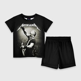 Детский костюм с шортами 3D с принтом Metallica ,  |  | heavy metal | metal | metallica | гитара | группы | метал | металлика | музыка | рок | трэш метал | хєви метал