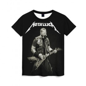 Женская футболка 3D с принтом Metallica , 100% полиэфир ( синтетическое хлопкоподобное полотно) | прямой крой, круглый вырез горловины, длина до линии бедер | heavy metal | metal | metallica | гитара | группы | метал | металлика | музыка | рок | трэш метал | хєви метал