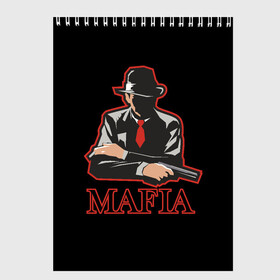 Скетчбук с принтом Mafia , 100% бумага
 | 48 листов, плотность листов — 100 г/м2, плотность картонной обложки — 250 г/м2. Листы скреплены сверху удобной пружинной спиралью | game | mafia | mafia ii | the city of lost heaven | витто скалетта | игра | игры | мафия | томми анджело