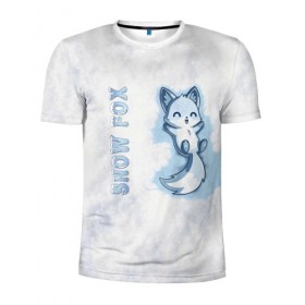 Мужская футболка 3D спортивная с принтом Snow fox , 100% полиэстер с улучшенными характеристиками | приталенный силуэт, круглая горловина, широкие плечи, сужается к линии бедра | fox | snow | лис | лиса | лисёнок | лисичка | снег | снежная