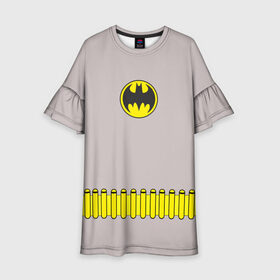 Детское платье 3D с принтом Batman - костюм , 100% полиэстер | прямой силуэт, чуть расширенный к низу. Круглая горловина, на рукавах — воланы | arkham asylum | batman | batman and joker | batman and robin | detective batman | detective comics | shtatbat