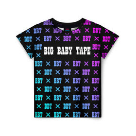 Детская футболка 3D с принтом BIG BABY TAPE , 100% гипоаллергенный полиэфир | прямой крой, круглый вырез горловины, длина до линии бедер, чуть спущенное плечо, ткань немного тянется | baby | bbt | big | dragonborn | dragons | gimme | logo | lost | luv | rap | raper | symbol | tape | the | trap | взял | дракон | драконы | лого | русский | рэп | рэппер | символ | твою