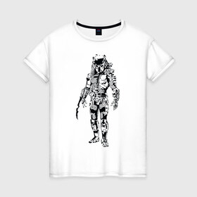 Женская футболка хлопок с принтом Predator , 100% хлопок | прямой крой, круглый вырез горловины, длина до линии бедер, слегка спущенное плечо | alien | predator | хищник | чужой