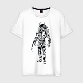 Мужская футболка хлопок с принтом Predator , 100% хлопок | прямой крой, круглый вырез горловины, длина до линии бедер, слегка спущенное плечо. | alien | predator | хищник | чужой