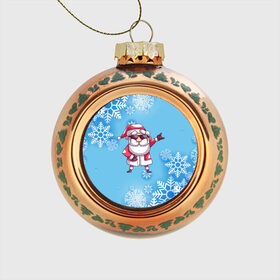 Стеклянный ёлочный шар с принтом Дед Мороз , Стекло | Диаметр: 80 мм | в подарок | дед мороз | зима | новогодние | новый год | подарок | рождество | с новым годом | снег | снежинки